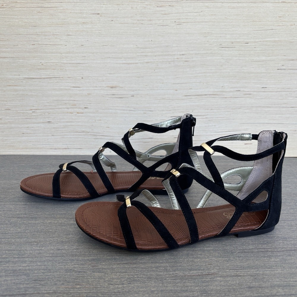 NEW Carlos By Carlos Santana Women's Sz 8 Black Emma Flat Sandals Shoes - Picture 2 of 16